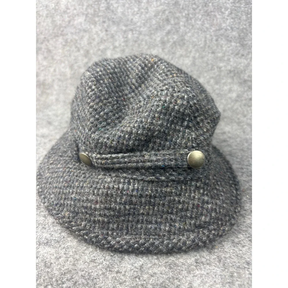 Orvis Bucket Hat Mens Small Grey Harris Tweed Wool Hand Woven Made in USA